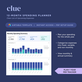 CLUE 12-Month Spending Planner